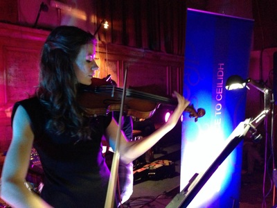 Performing on fiddle with Licence to Ceilidh